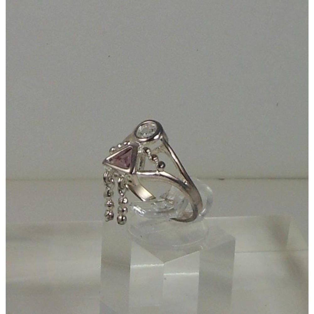 Vintage Sterling Silver Baby Charm Ring Mother Grandmother‎ Sim Diamond Size 6 - Picture 4 of 4